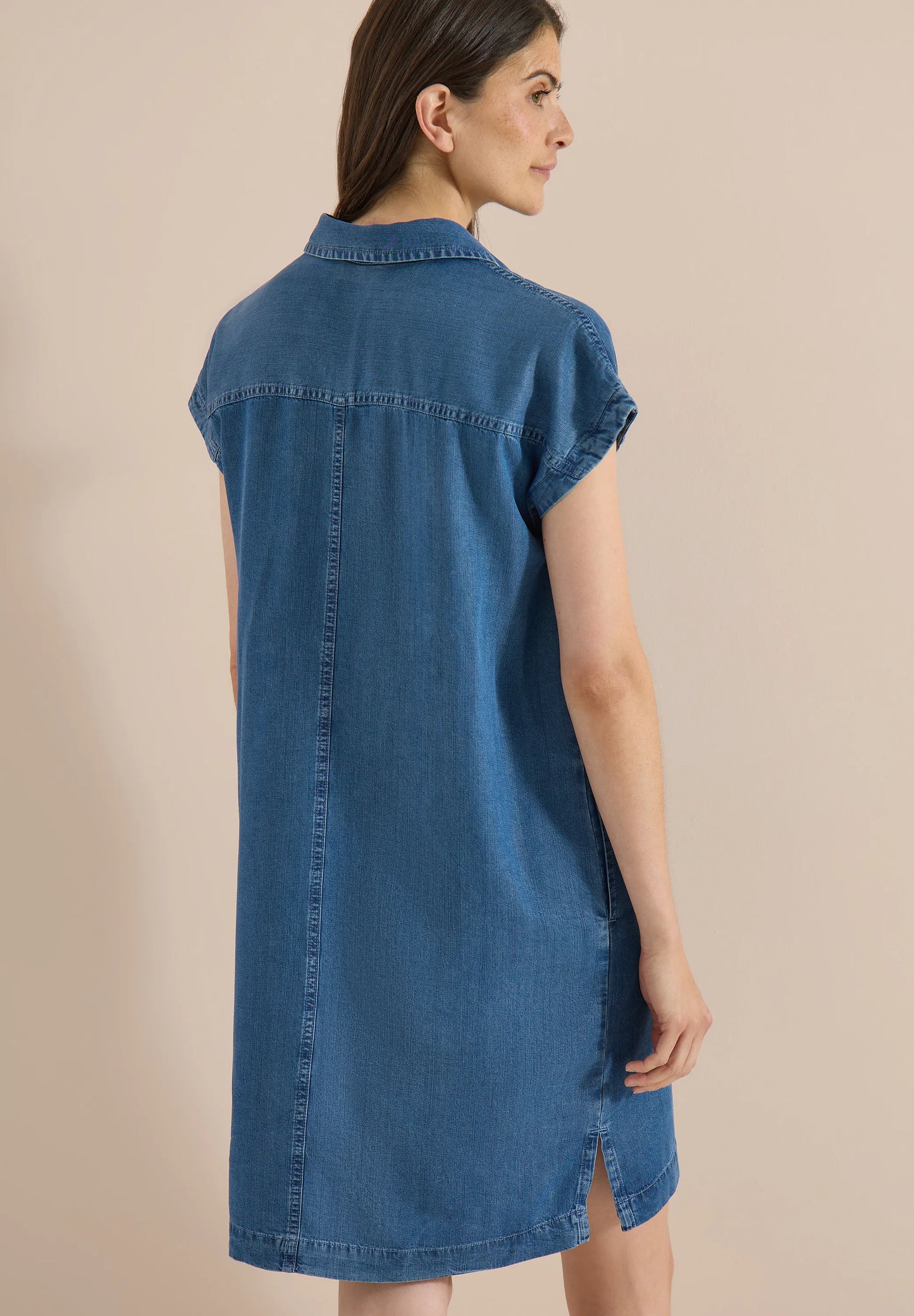 Knielanges Kleid im Denim-Look