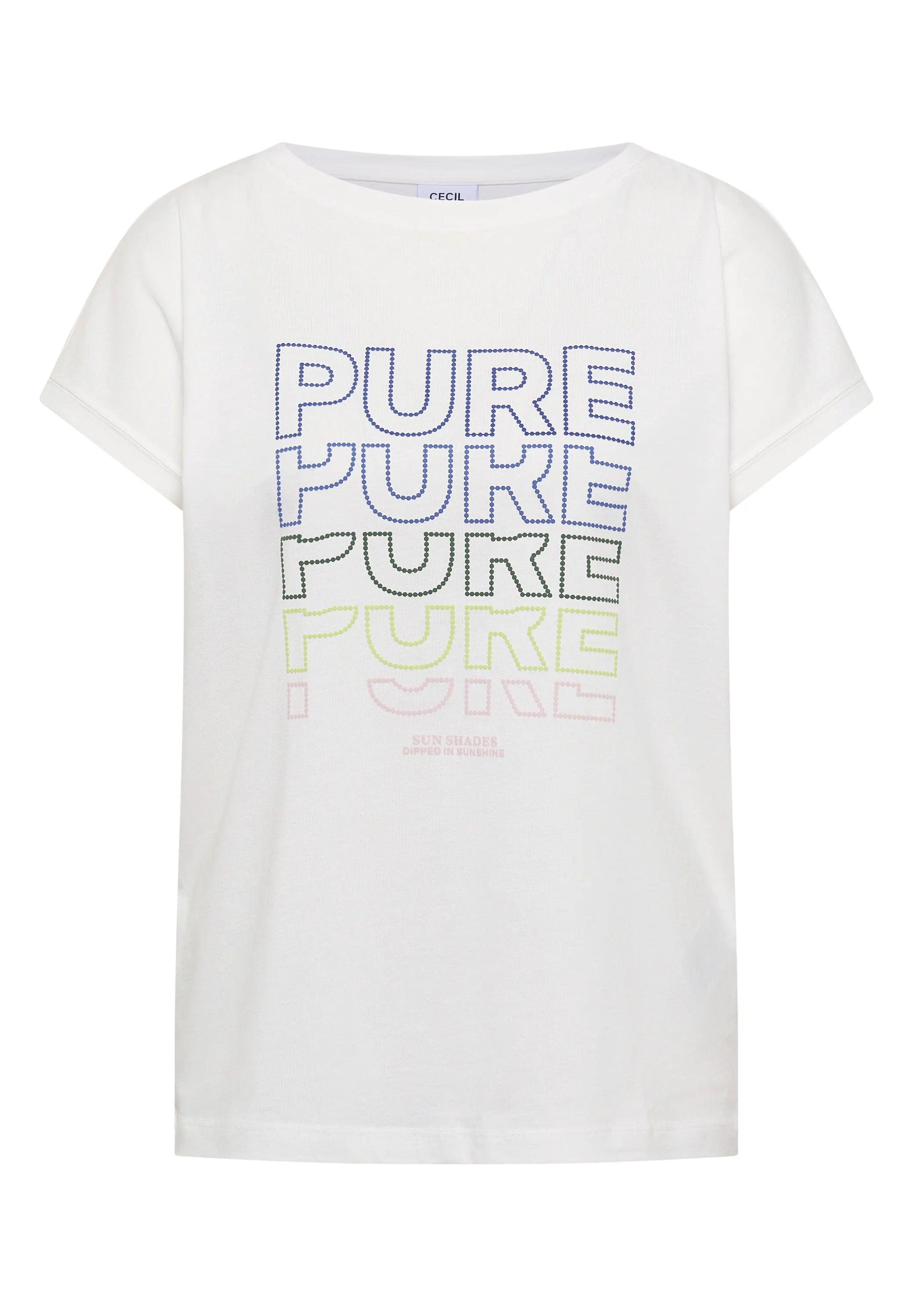 Cecil – T-Shirt mit Boat Neck und Frontprint