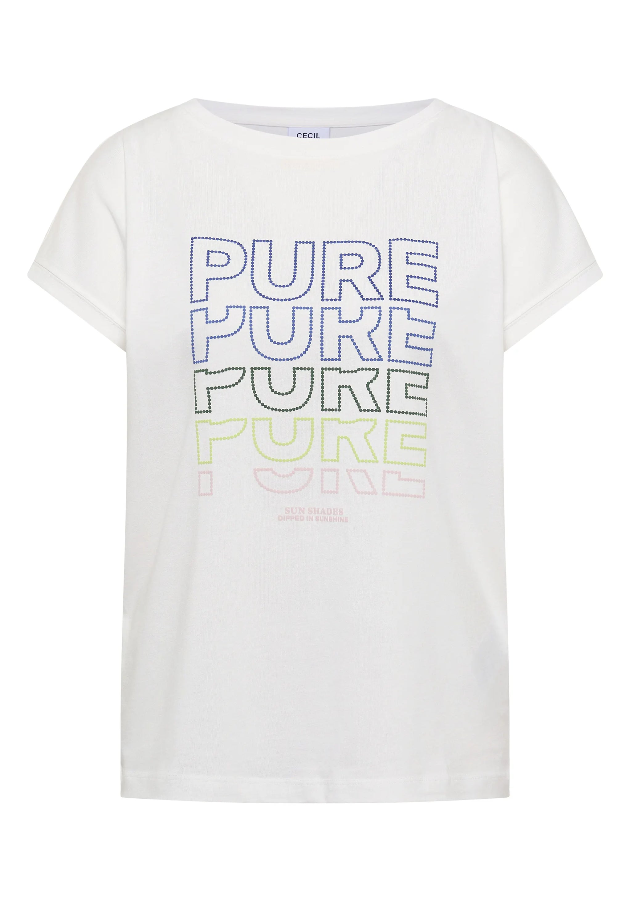 Cecil – T-Shirt mit Boat Neck und Frontprint