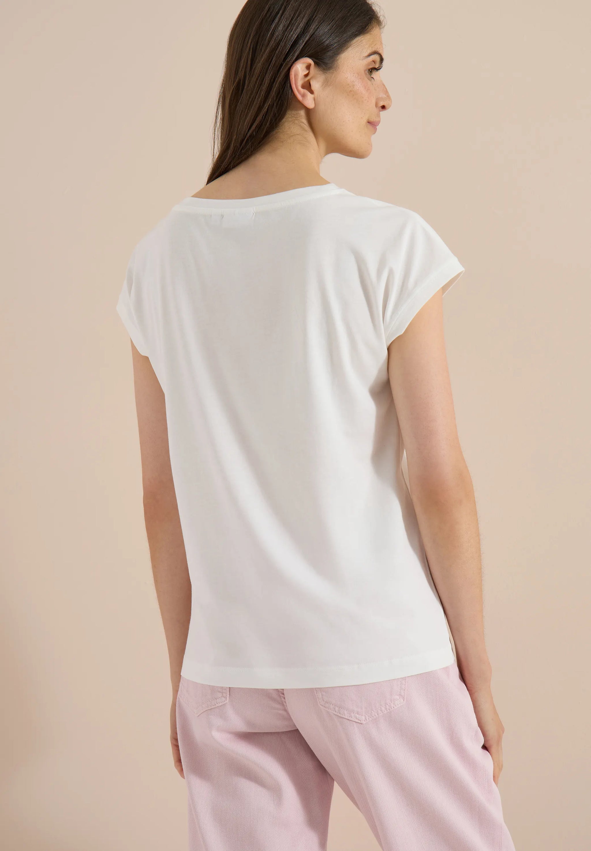 Cecil – T-Shirt mit Boat Neck und Frontprint