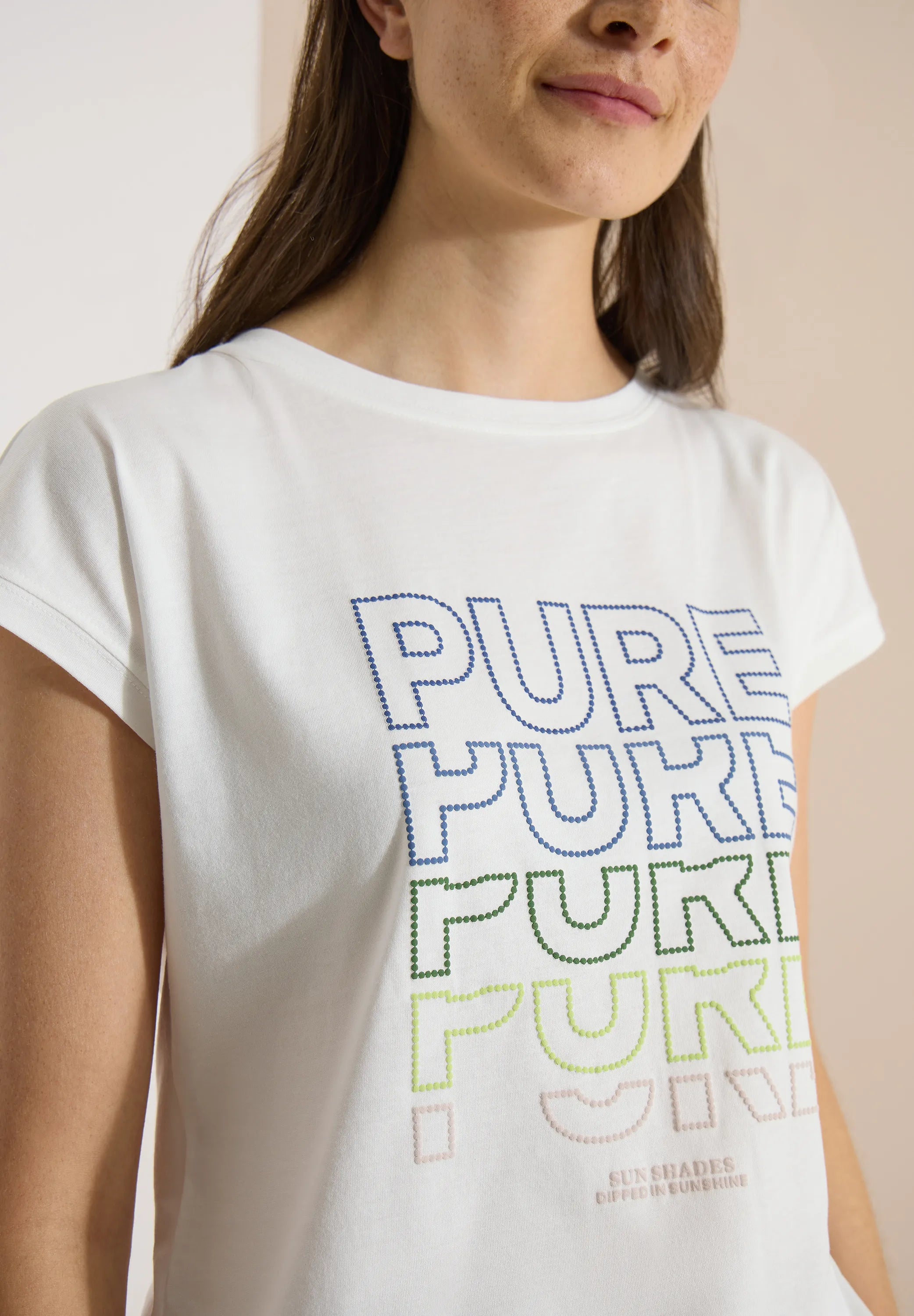 Cecil – T-Shirt mit Boat Neck und Frontprint