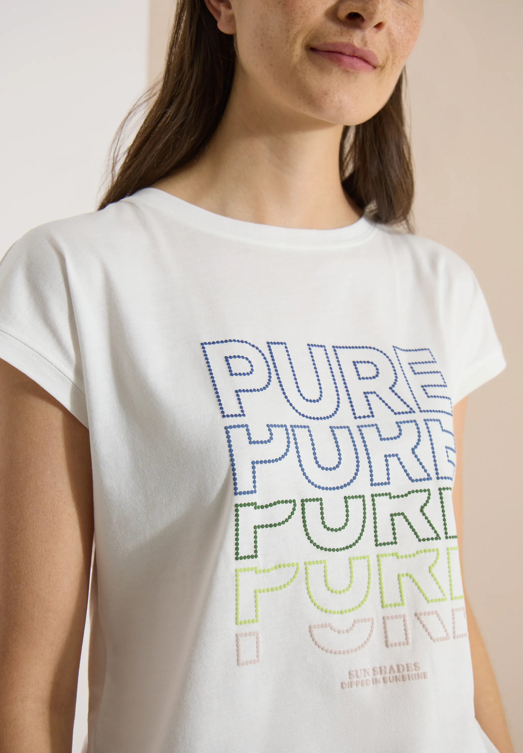 Cecil – T-Shirt mit Boat Neck und Frontprint