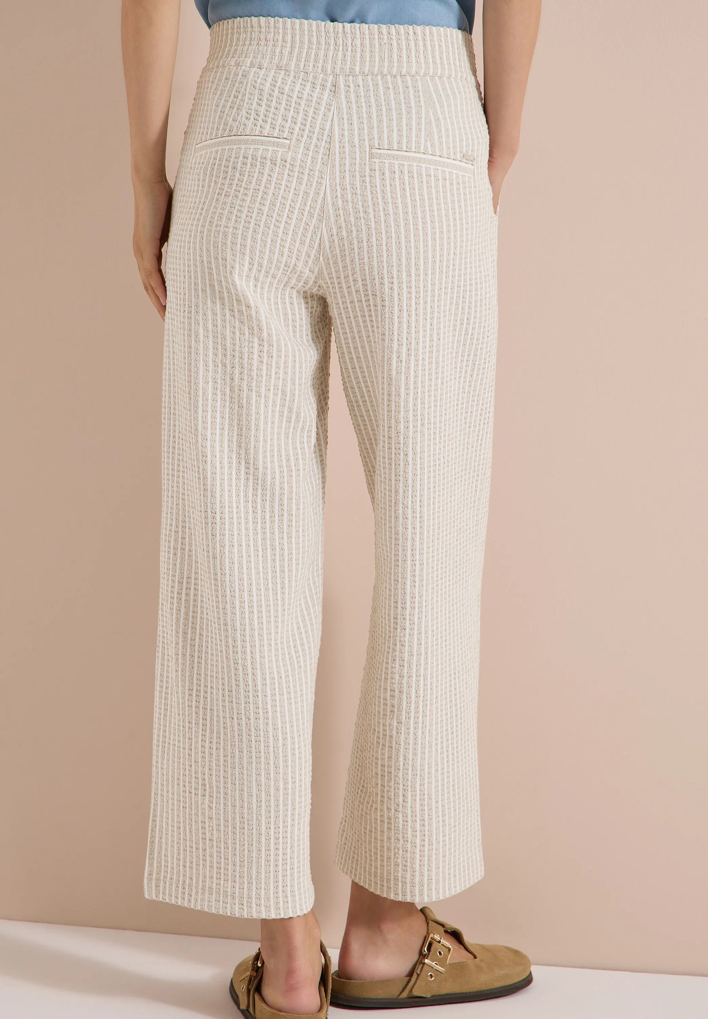 7/8 Wide Leg Hose in Seersucker-Qualität