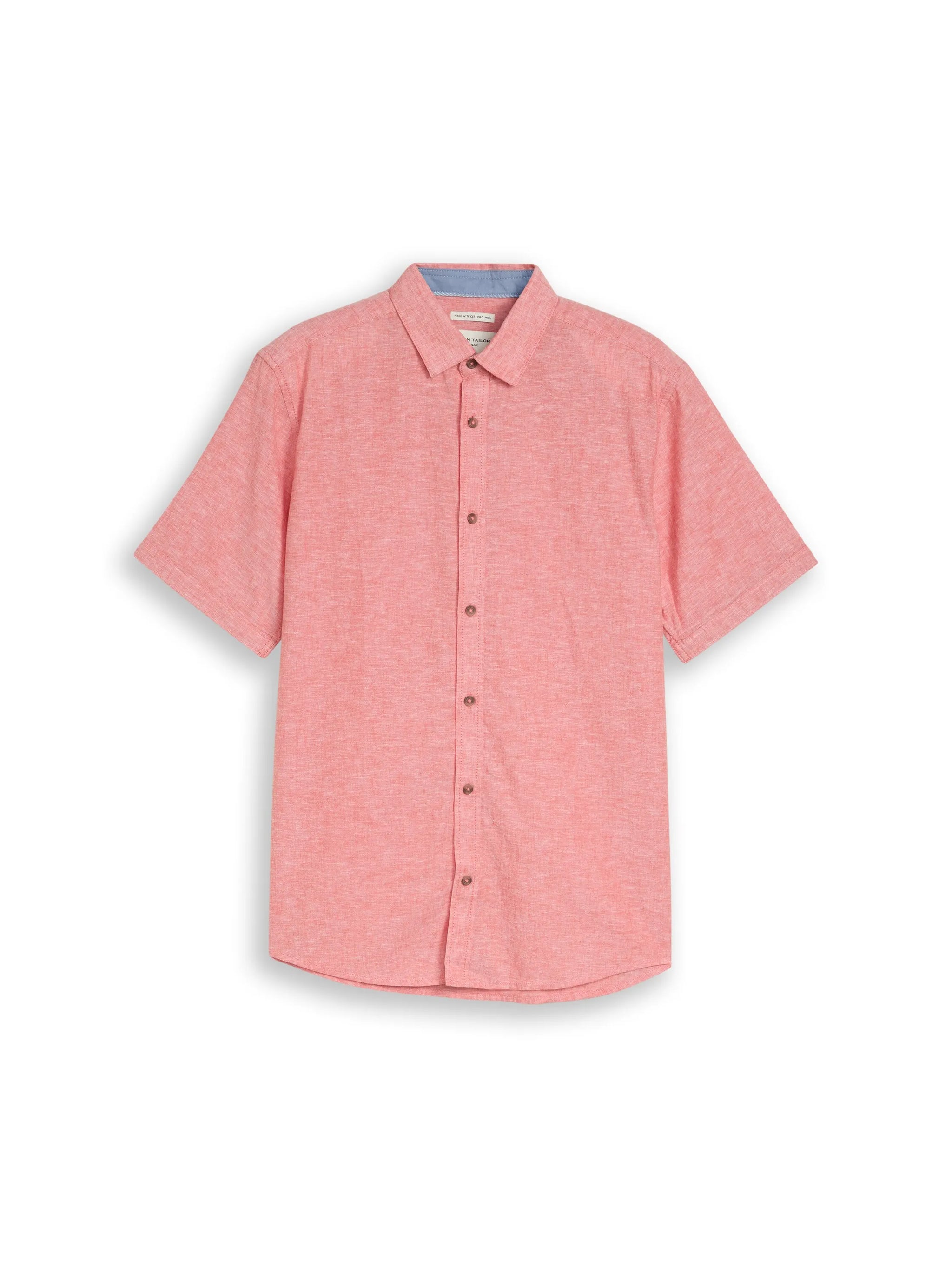 Tom Tailor – Regular Fit Kurzarmhemd mit Leinenanteil