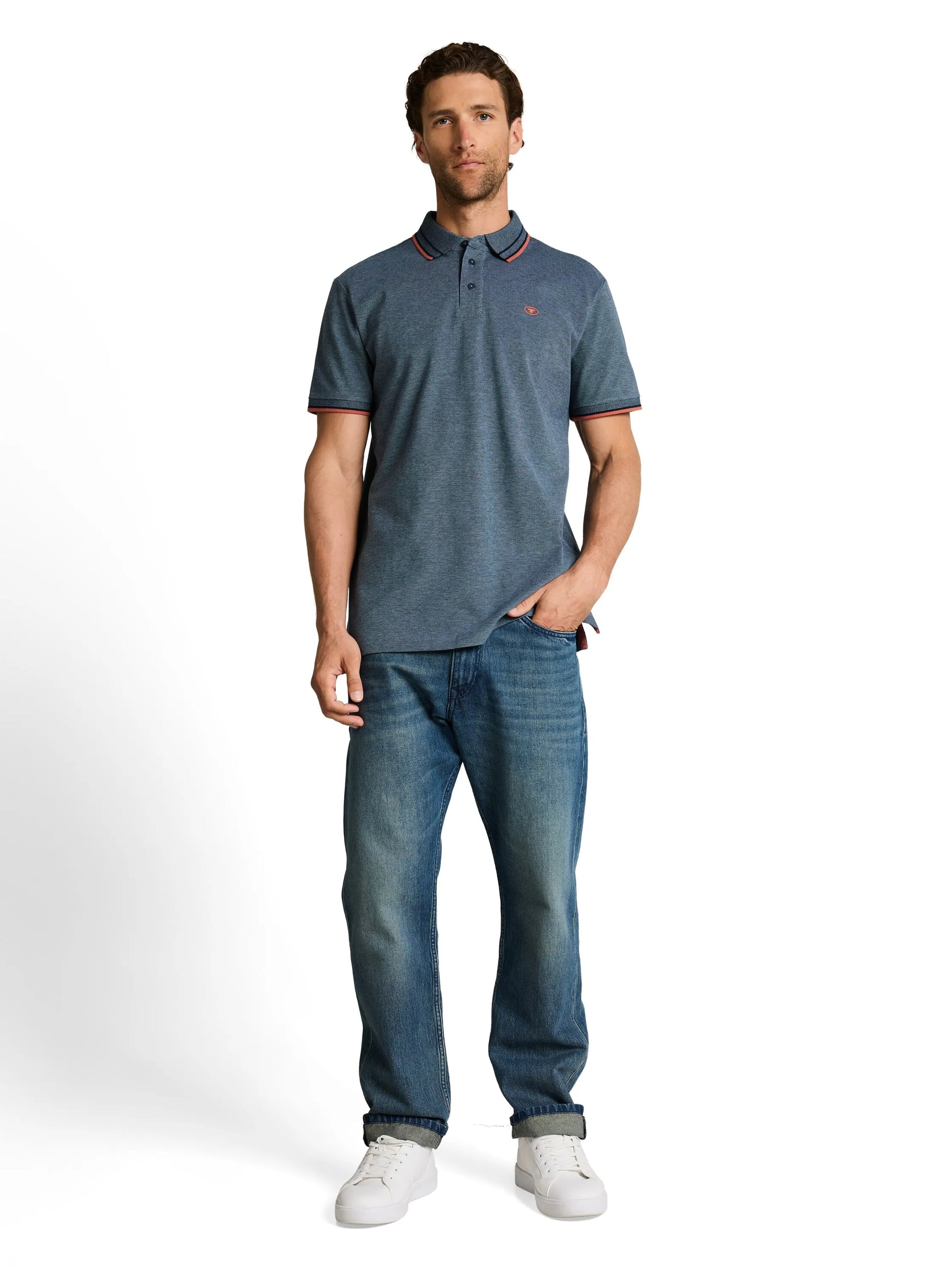 Piqué Poloshirt mit Logo-Print