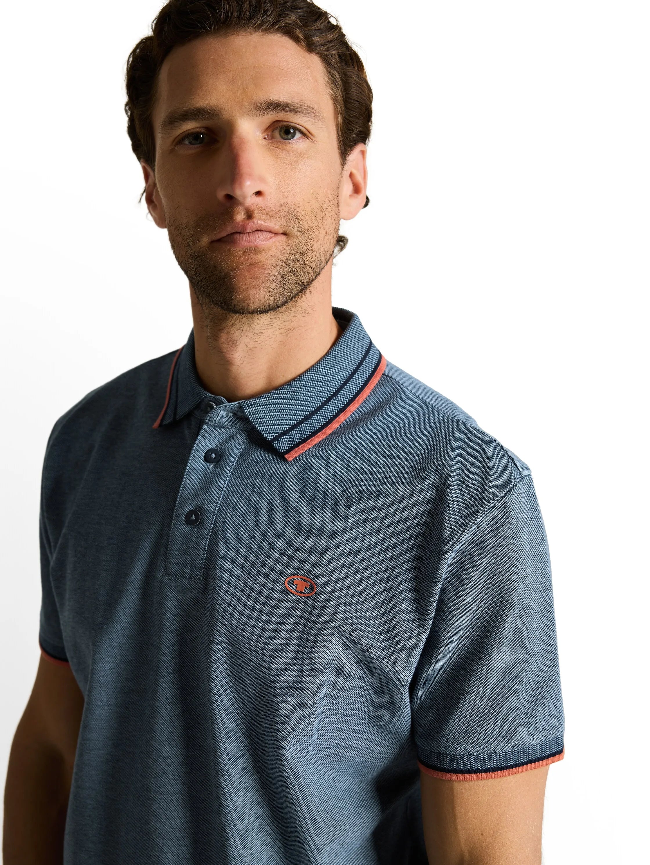 Tom Tailor – Piqué Poloshirt mit Logo-Print