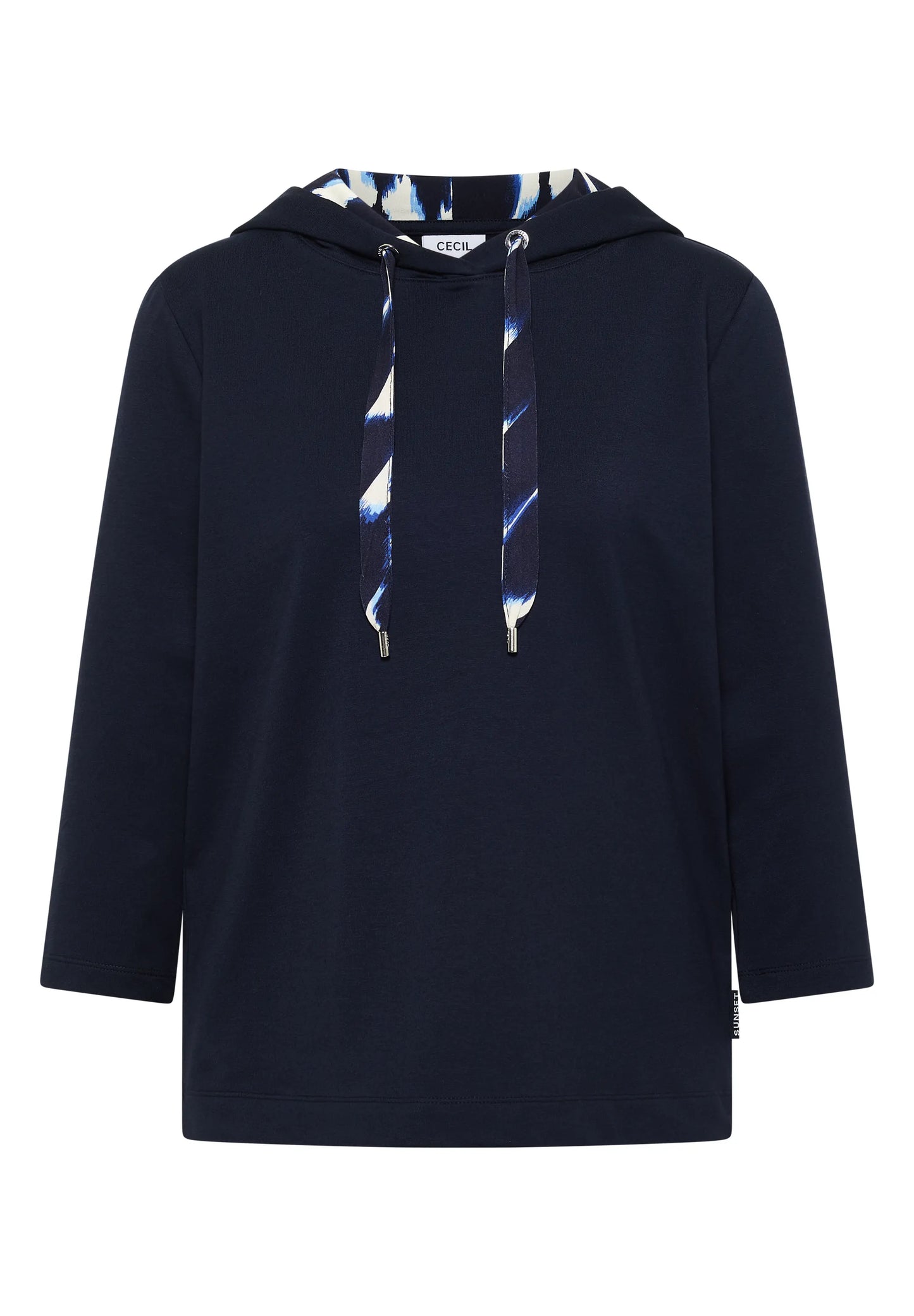 Cecil – 3/4-Arm Shirt mit Kapuze und Printdetails