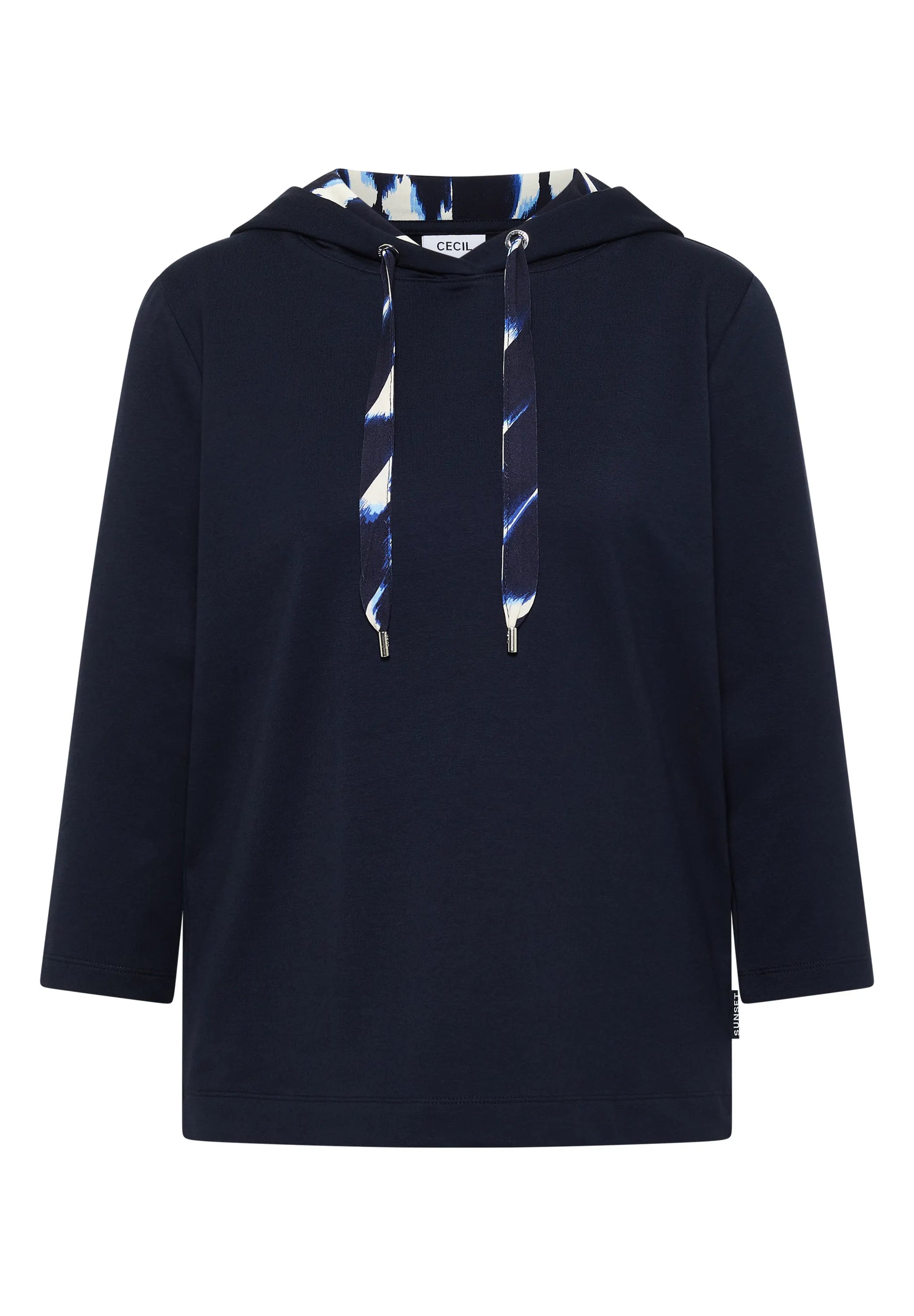 Cecil – 3/4-Arm Shirt mit Kapuze und Printdetails