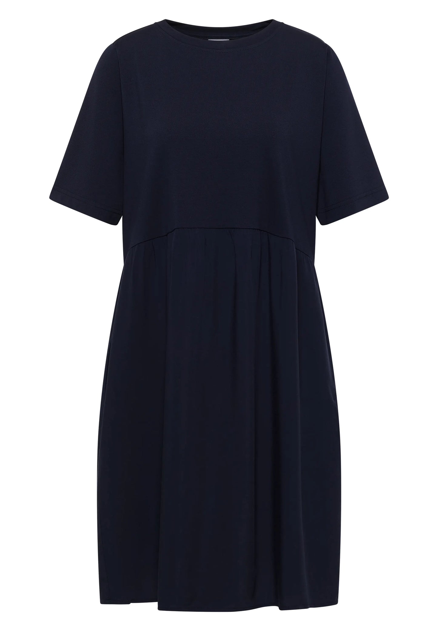 Knielanges Kleid mit Strukturmix