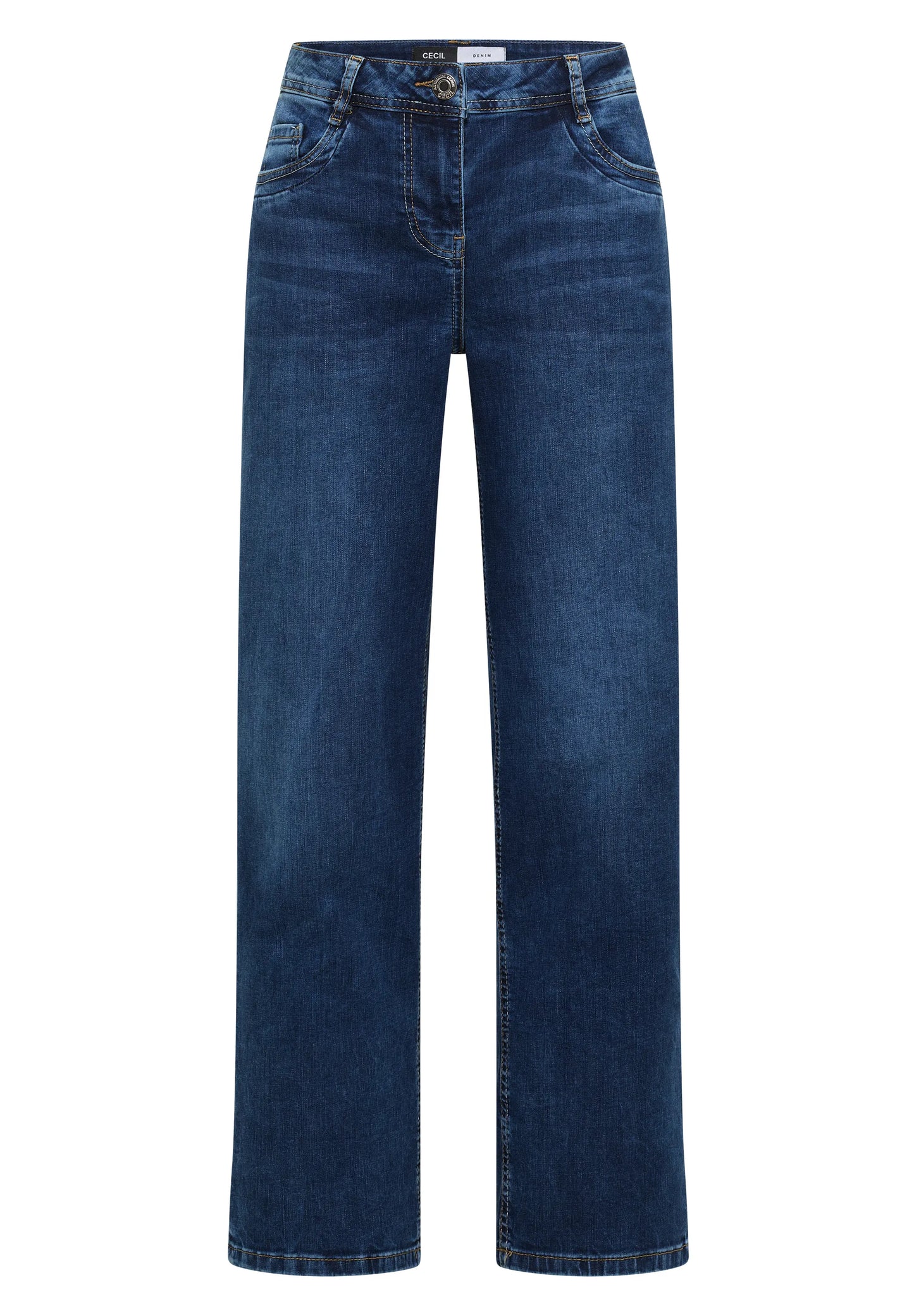 Wide Leg Jeans mit Turn-Up im Leo-Look