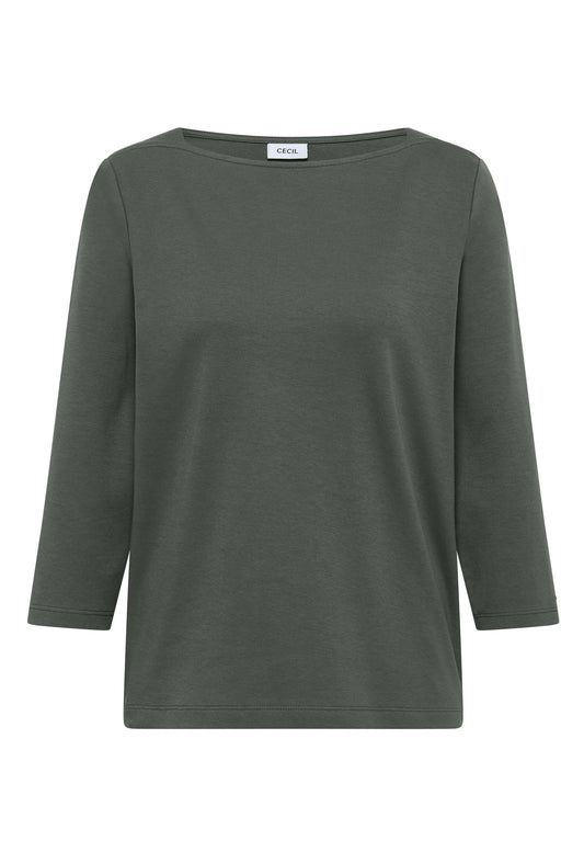 Basic Shirt mit U-Boot-Ausschnitt
