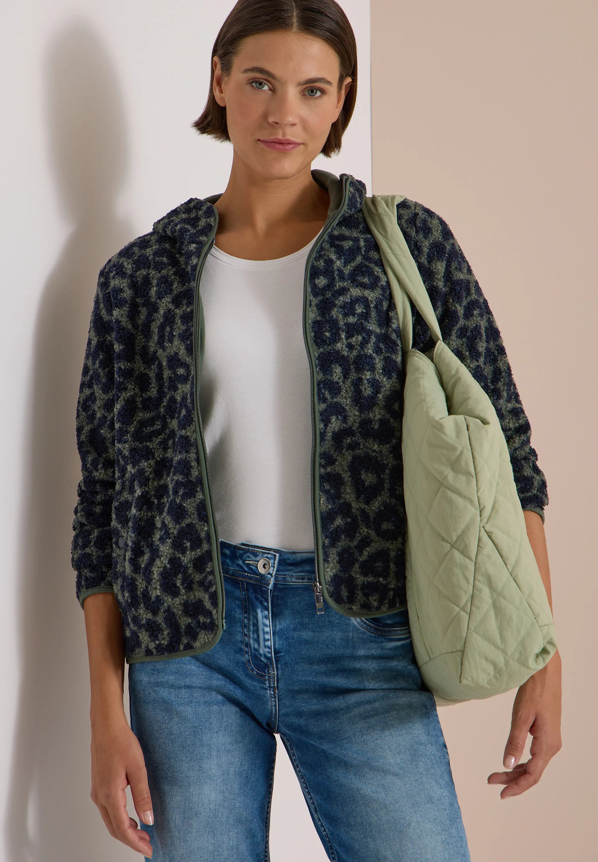 Cecil – Cecil Damen Teddyjacke Leo-Muster