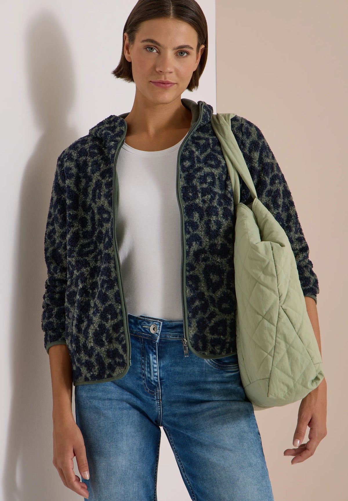 Cecil – Cecil Damen Teddyjacke Leo-Muster