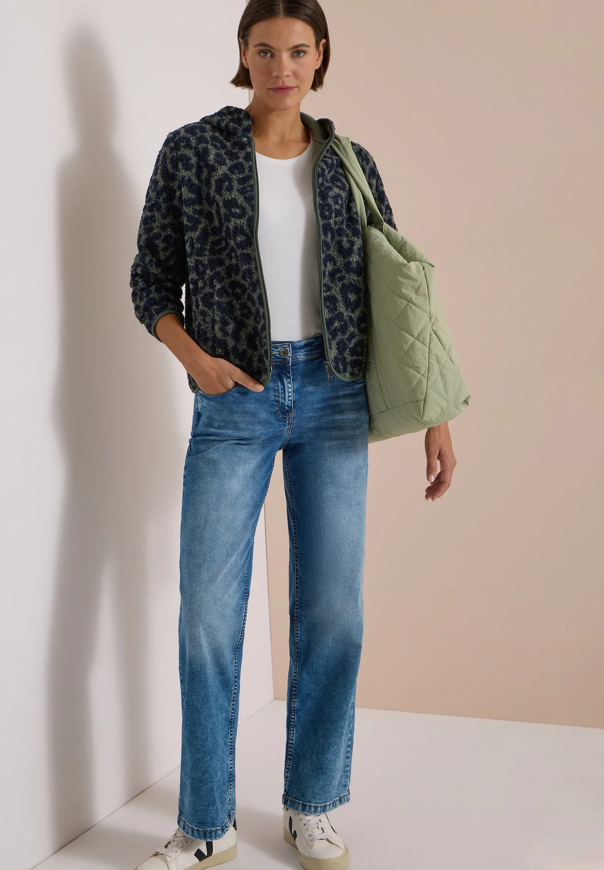 Cecil – Cecil Damen Teddyjacke Leo-Muster