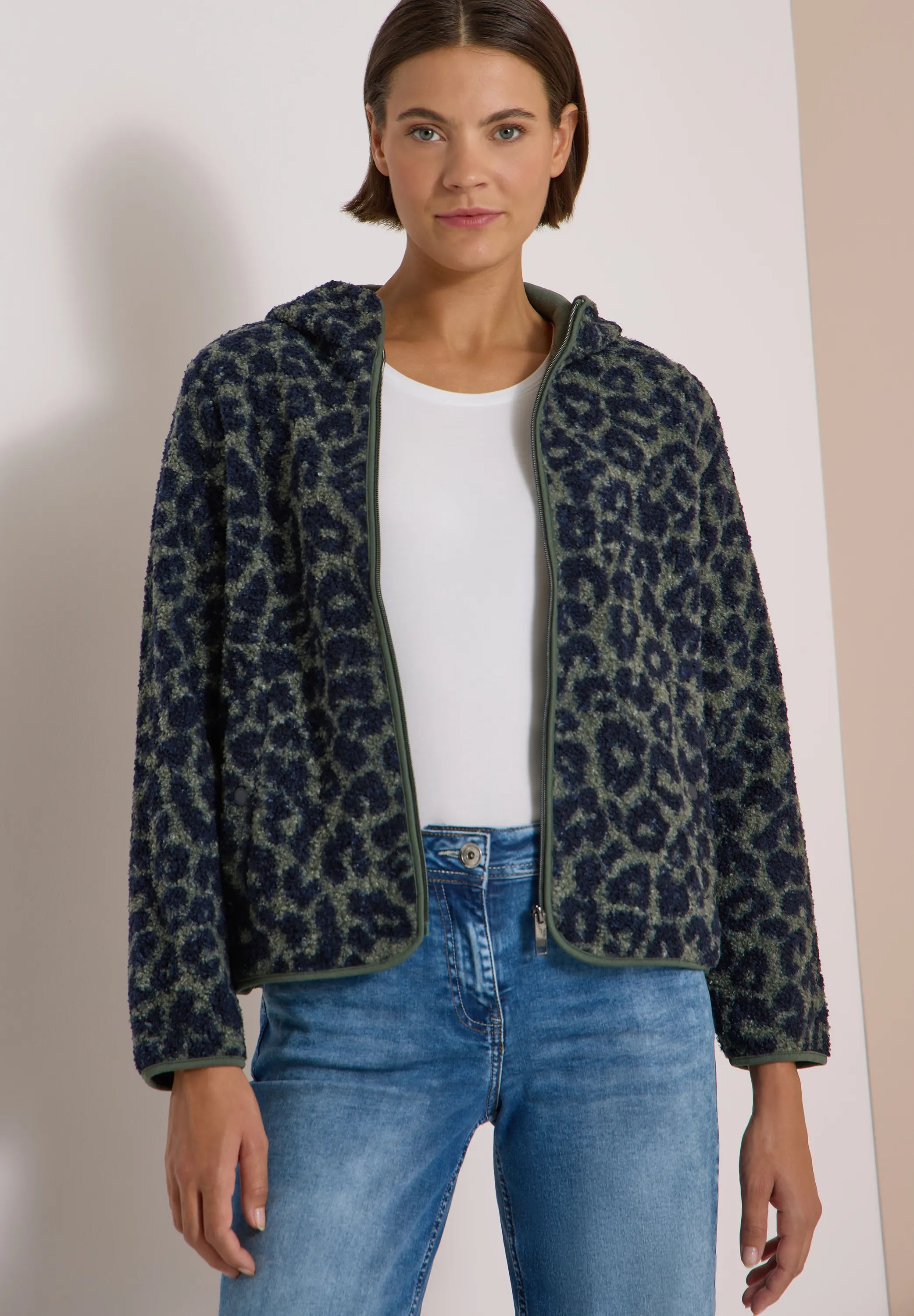 Cecil – Cecil Damen Teddyjacke Leo-Muster
