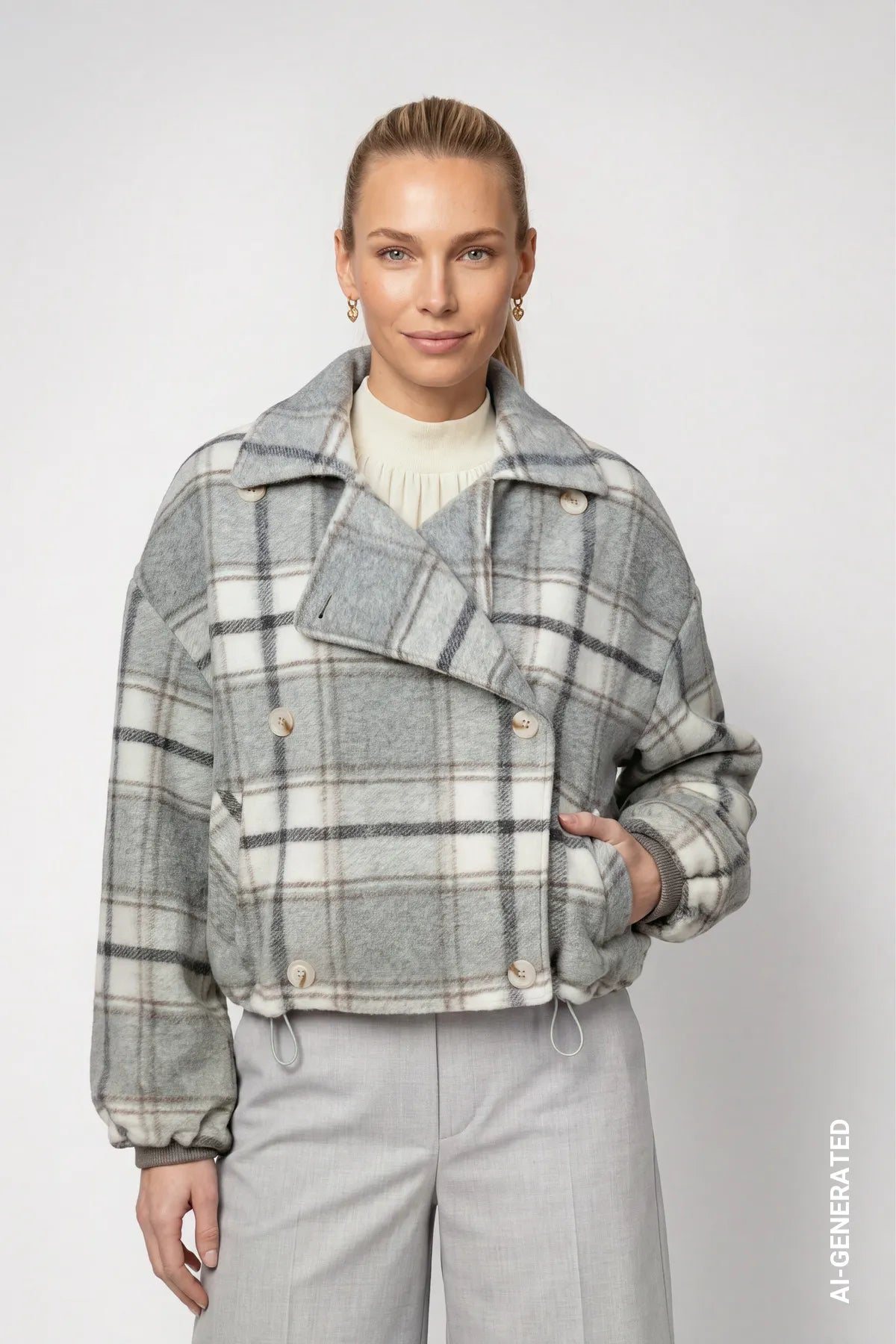 Monari – Monari Damen Jacke mit Karomuster