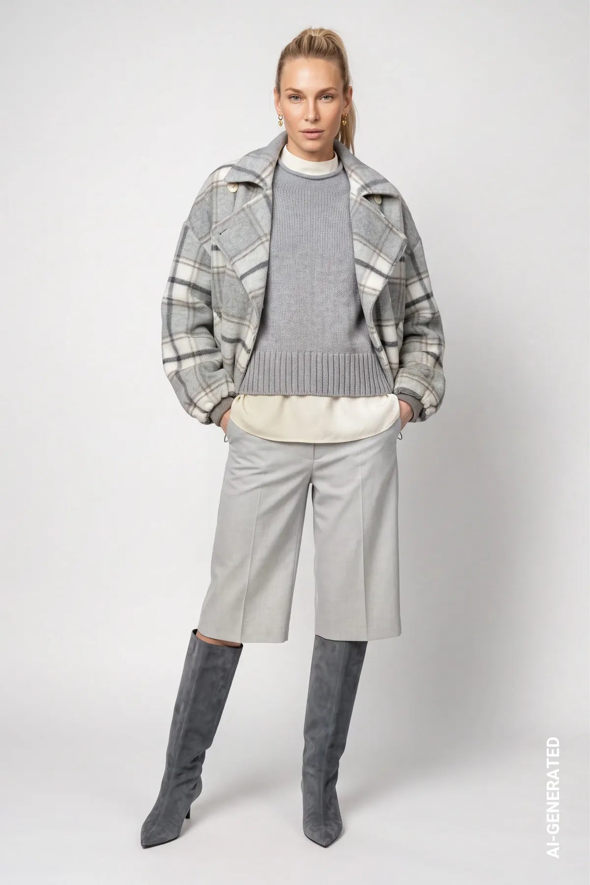 Monari – Monari Damen Jacke mit Karomuster