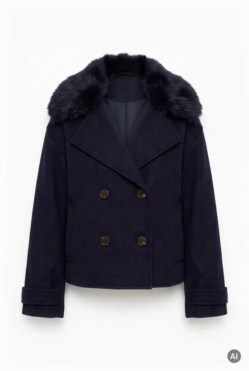 Monari Damen Jacke mit Wolloptik