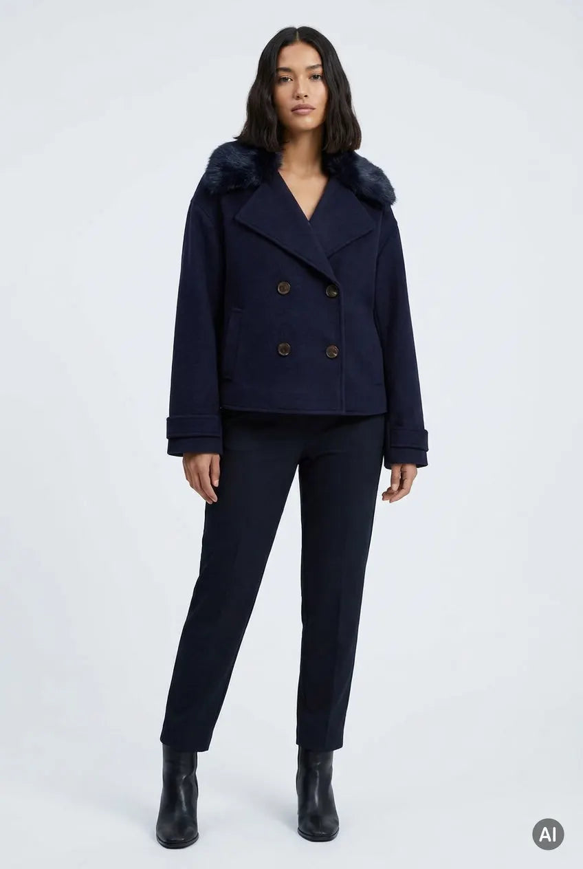 Monari Damen Jacke mit Wolloptik