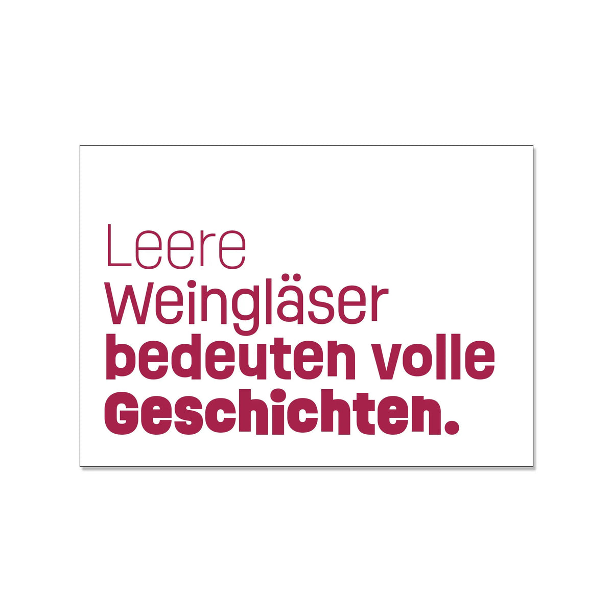 1730 Hamburg – Postkarte quer, leere Weingläser bedeuten volle Geschichten
