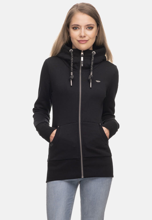 Ragwear Damen Sweatshirt NESKA ZIP schwarz