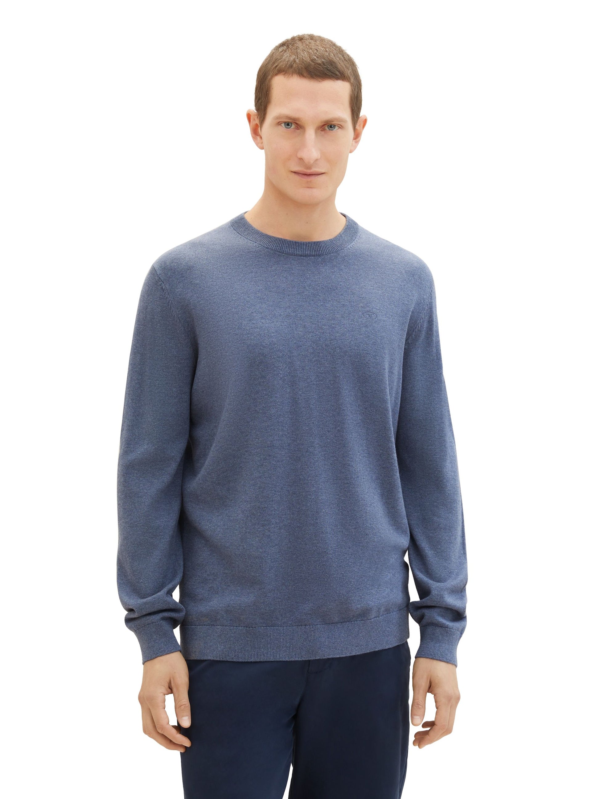 Tom Tailor Herren Strickpullover blau
