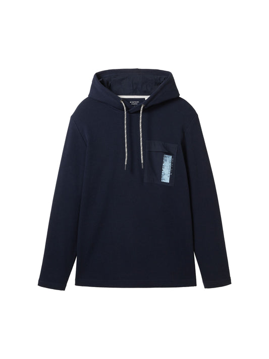 Tom Tailor Herren Hoodie mit Struktur XXXL blau