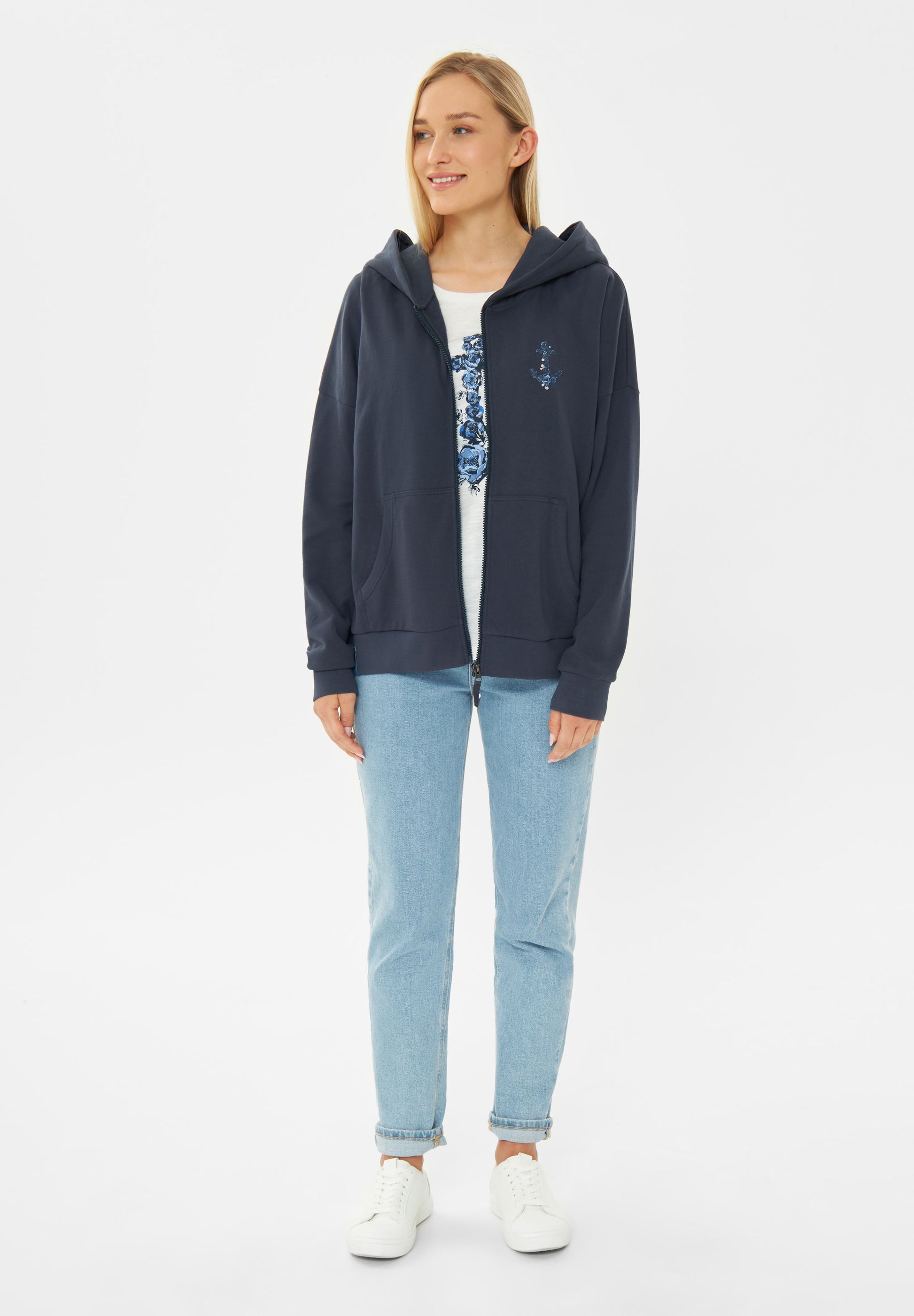 derbe Damen Jacke Rosenanker blau