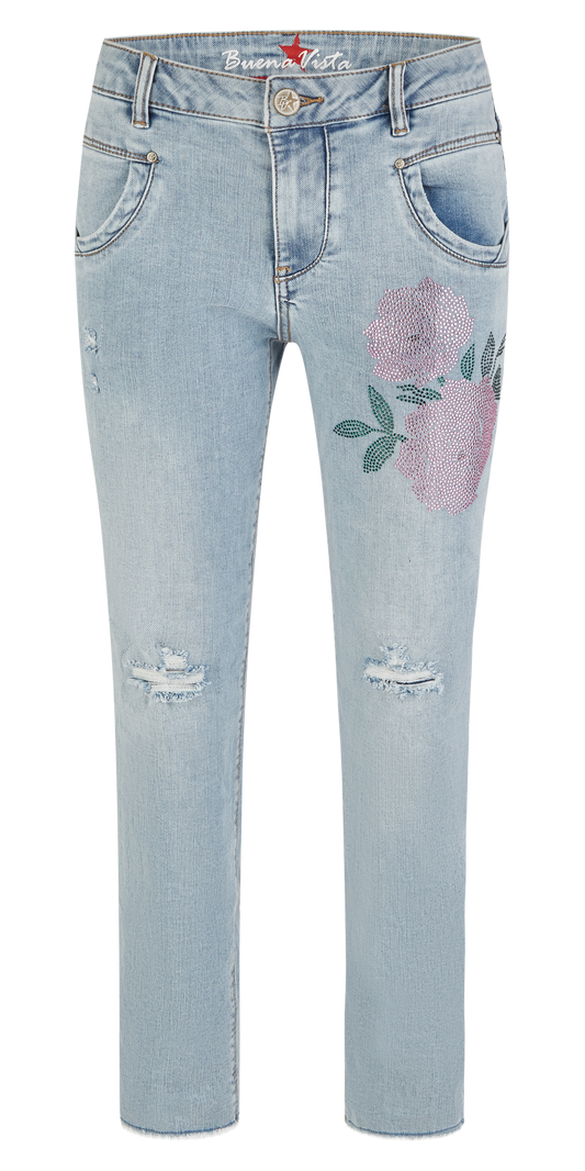 Buena Vista Damen Jeans Anna C 7/8 straight stretch denim blau