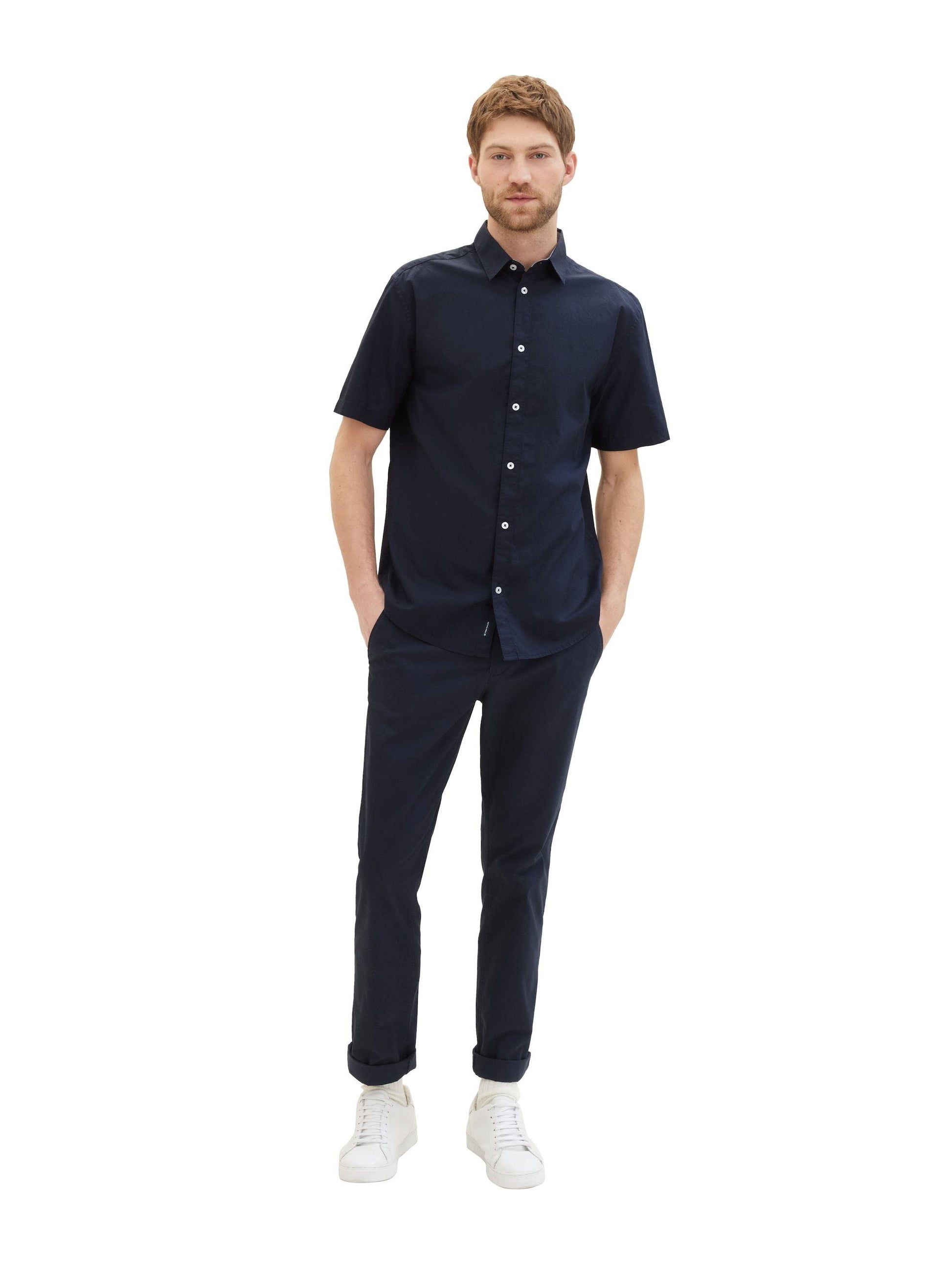 Tom Tailor Herren Basic Kurzarmhemd - Jaacks Fashion