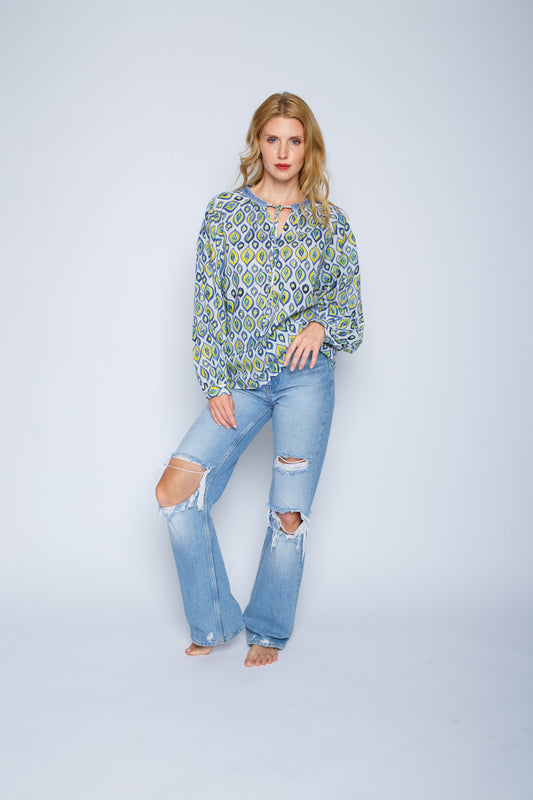 Emily van den Bergh Damen Bluse gelb