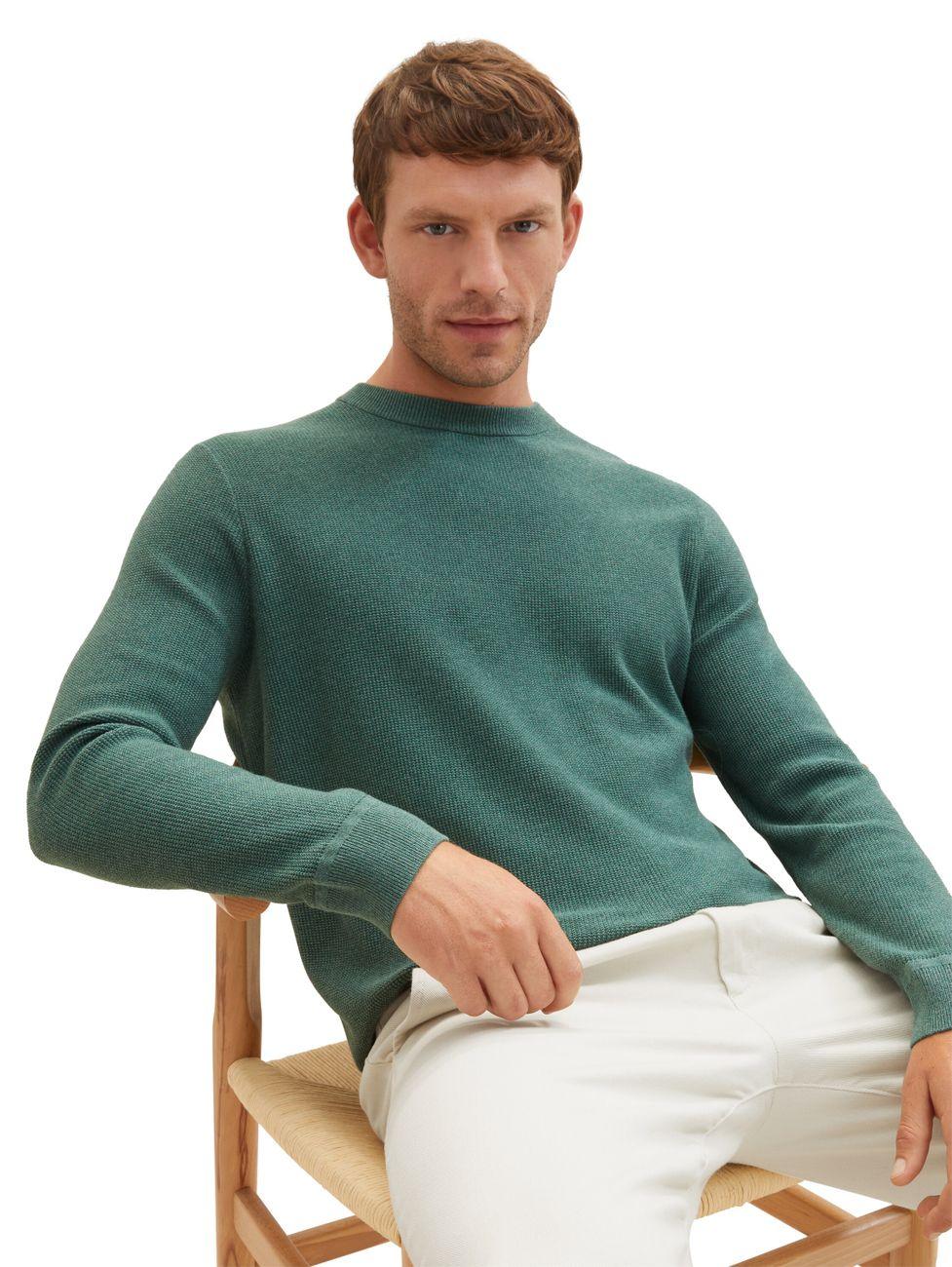 Tom Tailor Herren Strickpullover mit Struktur - Jaacks Fashion