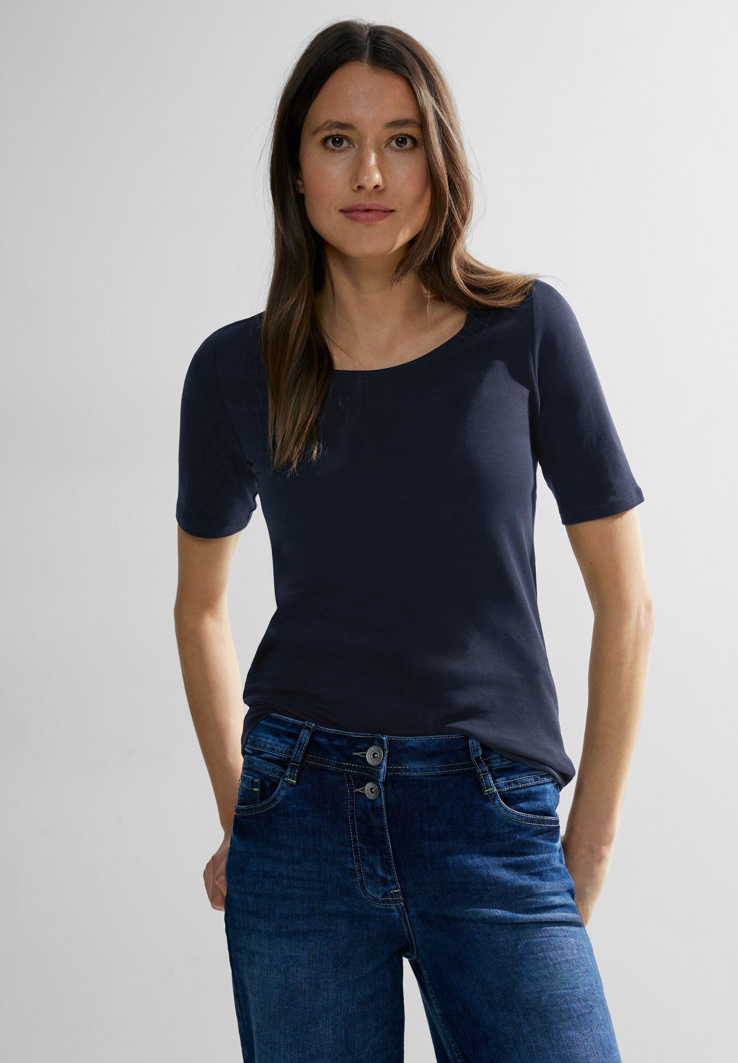 Cecil Damen T-Shirt in Unifarbe